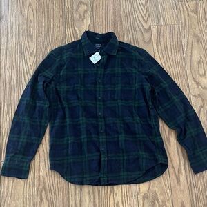 J. Crew Dark Green and Navy Plaid Shirt